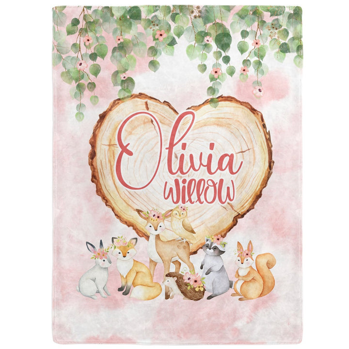 Floral Woodland Custom Name Blanket Easy Basic Creations Shop