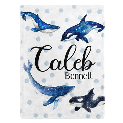 Galaxy Whales Custom Name Blanket Easy Basic Creations