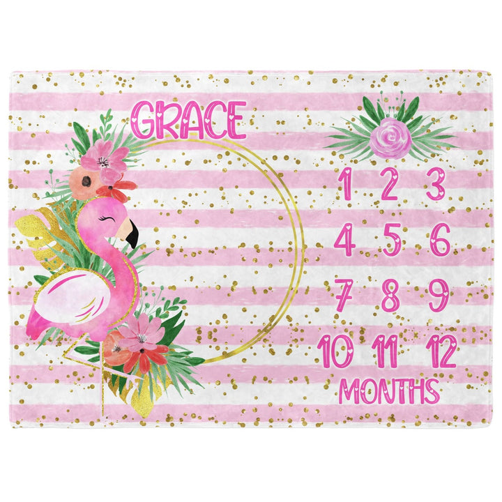 Flamingo Milestone Blanket Easy Basic Creations Shop