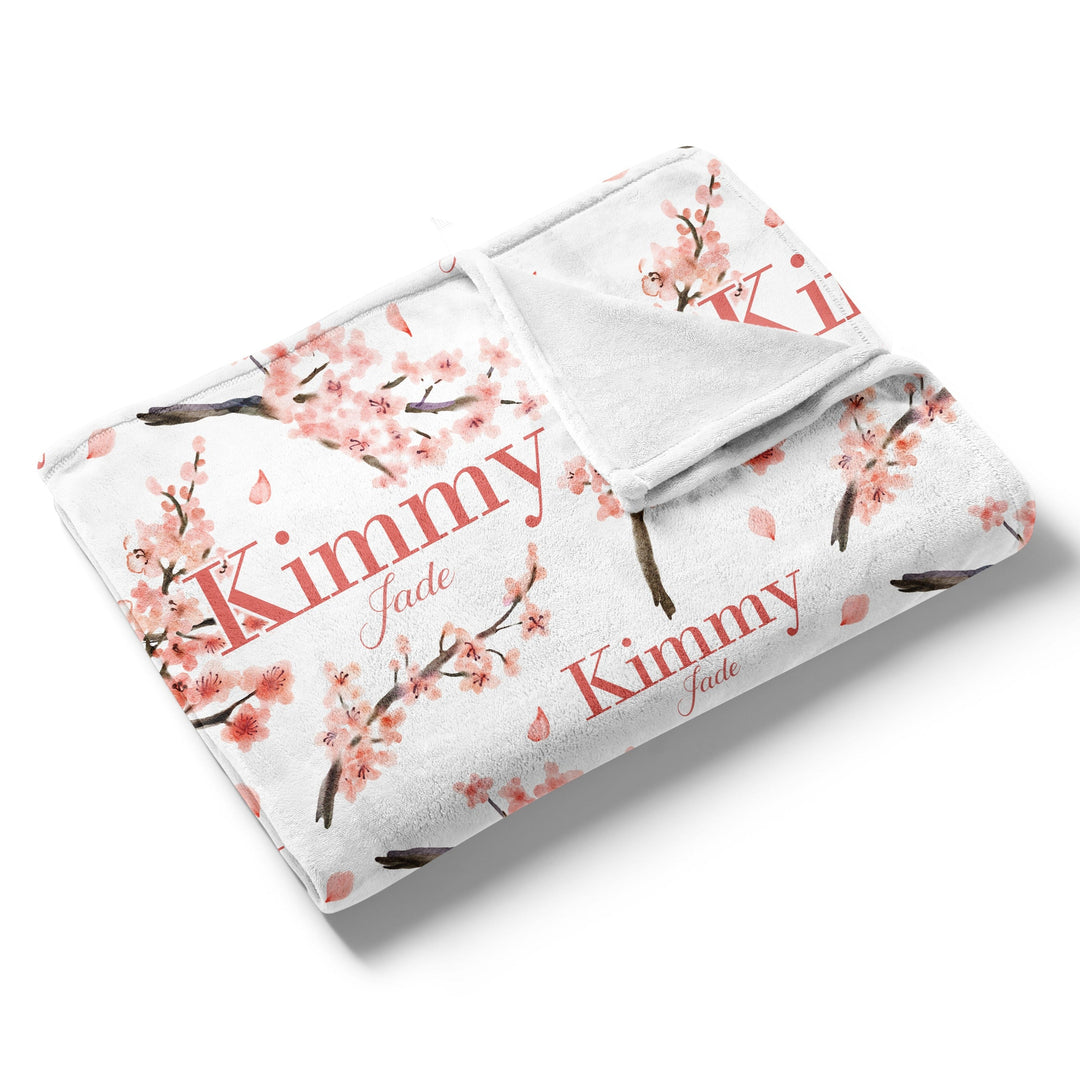 Cherry Blossom Custom Name Blanket Easy Basic Creations