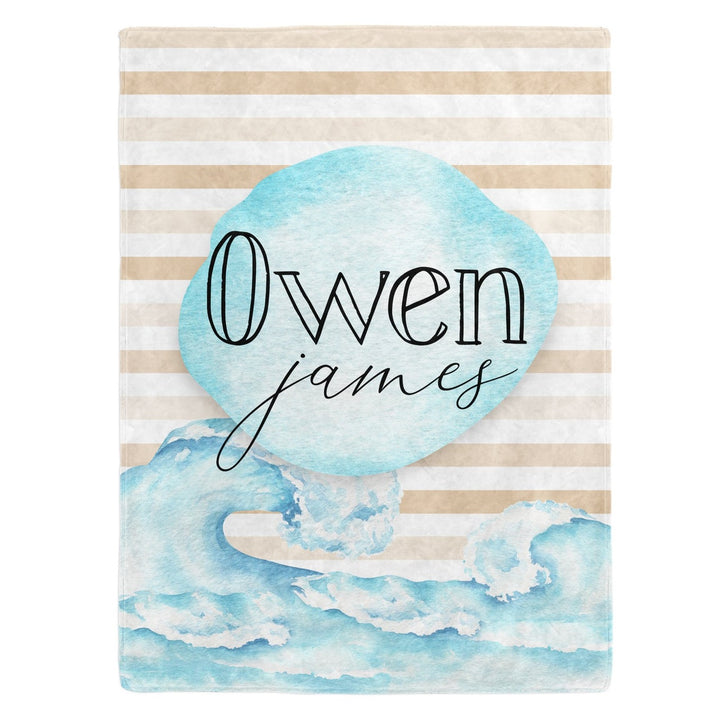 Ocean Waves Custom Name Blanket Easy Basic Creations