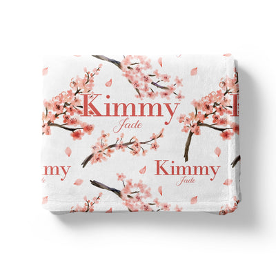 Cherry Blossom Custom Name Blanket Easy Basic Creations