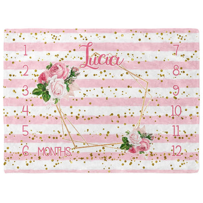 Pink Rose Garden Milestone Blanket Easy Basic Creations