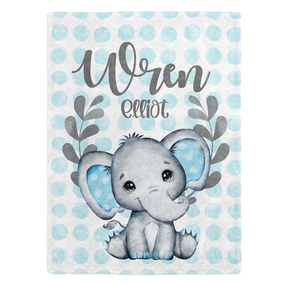 Elephant Boy Custom Name Blanket Easy Basic Creations
