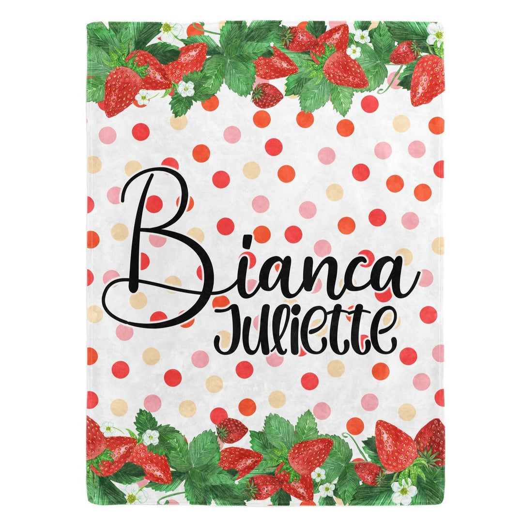 Berry Sweet Strawberry Custom Name Blanket Easy Basic Creations Shop