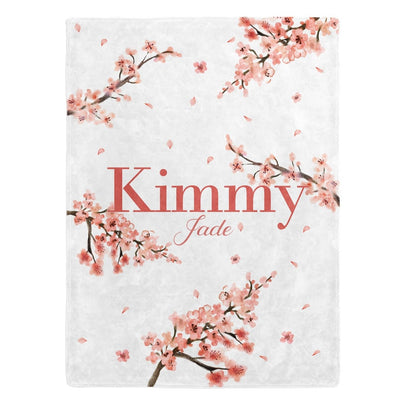 Cherry Blossom Custom Name Blanket Easy Basic Creations
