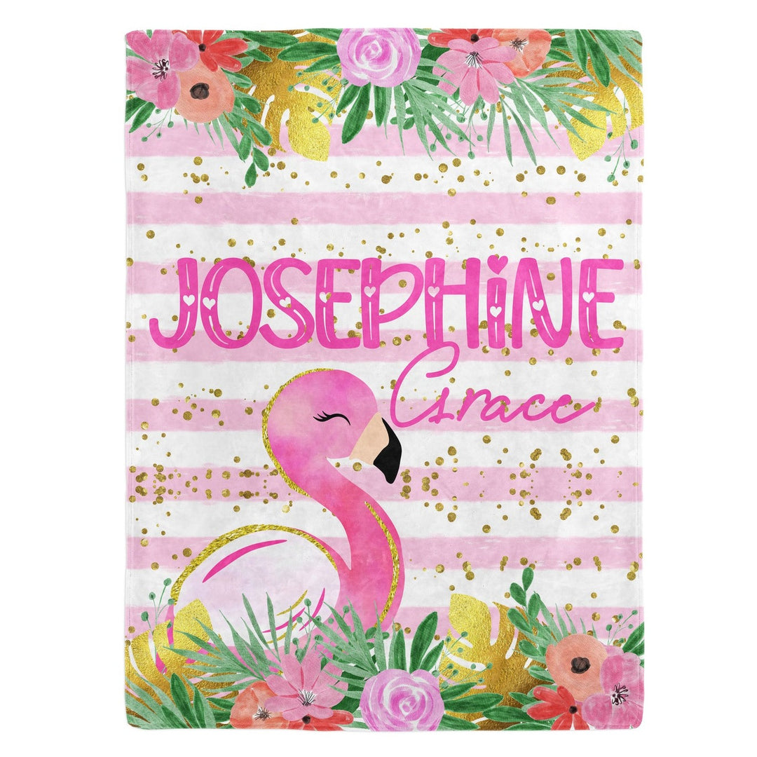 Flamingo Custom Name Blanket Easy Basic Creations Shop