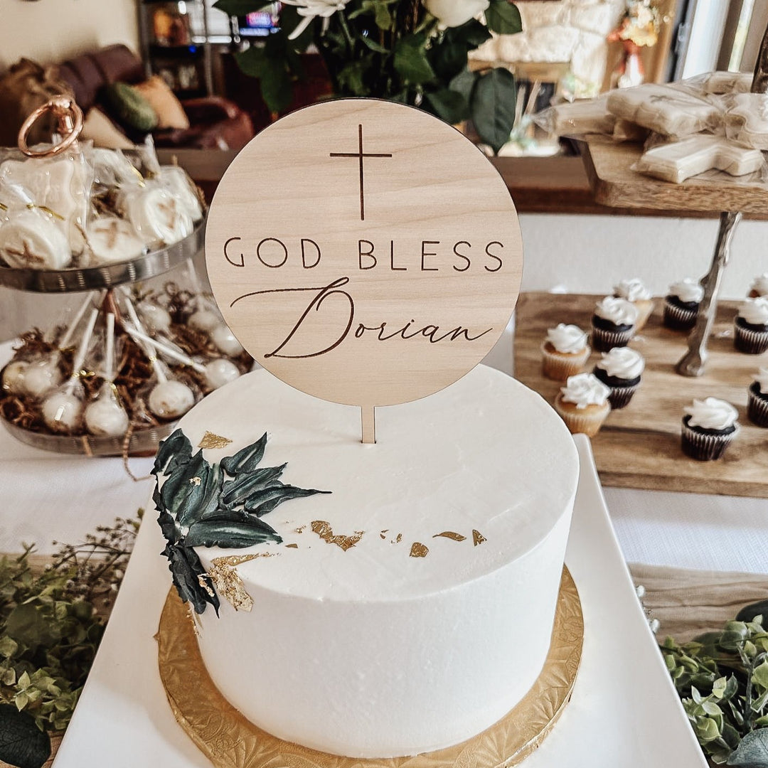 Personalized God Bless Cake Topper Easy Basic Creations Shop