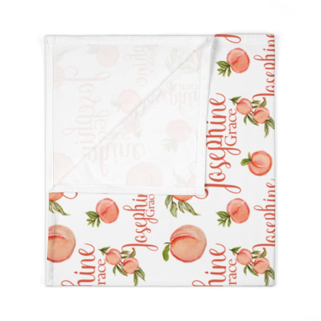 Personalized Peach Swaddle Blanket - Easy Basic Creations