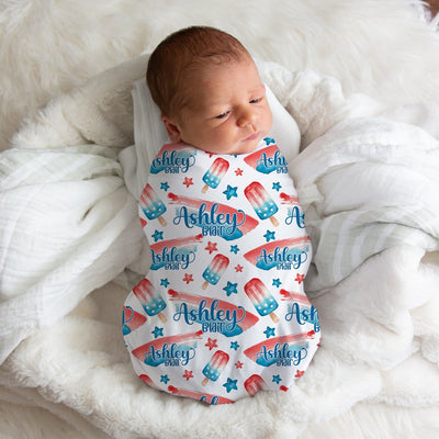 Personalized 4th of July Popsicle Swaddle Blanket Easy Basic Creations