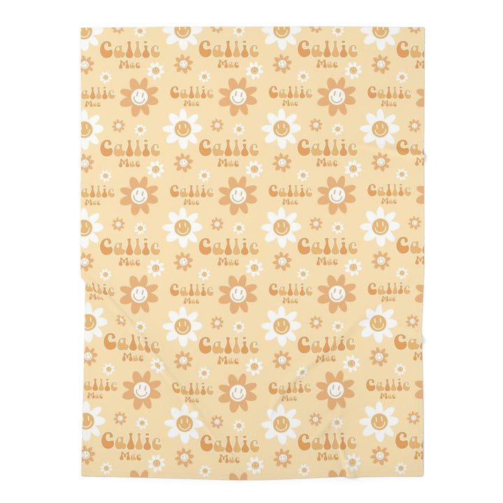 Personalized Groovy Daisy Swaddle Blanket Easy Basic Creations