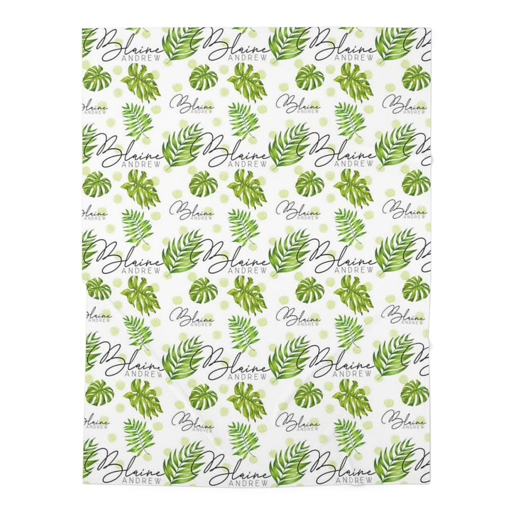 Tropical Palm Leaves Swaddle Blanket Easy Basic Creations