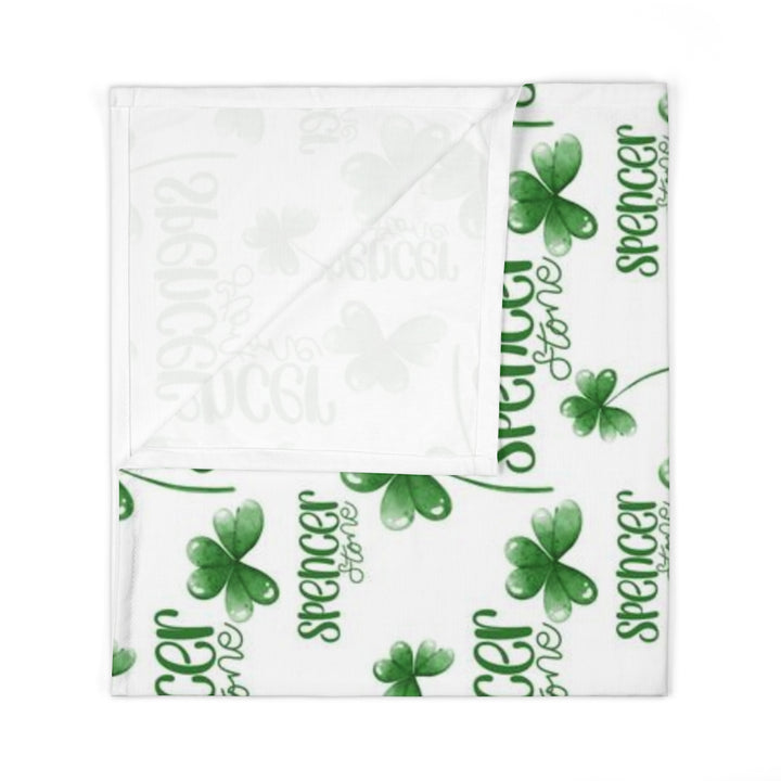 Personalized Lucky Shamrock Swaddle Blanket - Easy Basic Creations