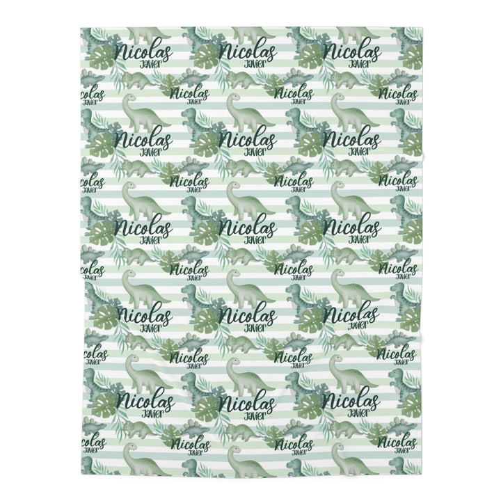 Personalized Sage Dinosaur Swaddle Blanket Easy Basic Creations