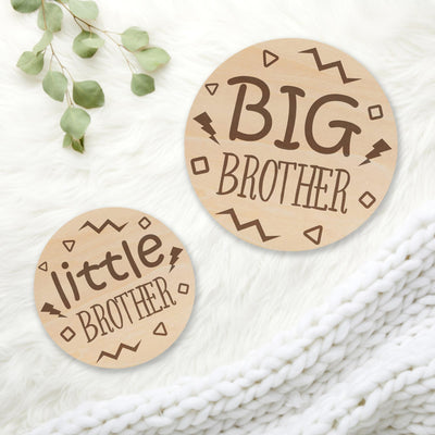 Big Brother and Little Brother Wood Round - Easy Basic Creations