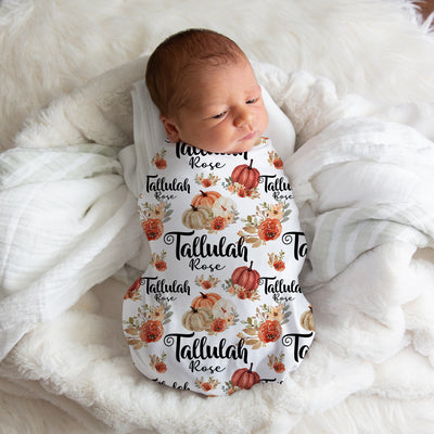 Autumn Pumpkin Patch Swaddle Blanket Easy Basic Creations