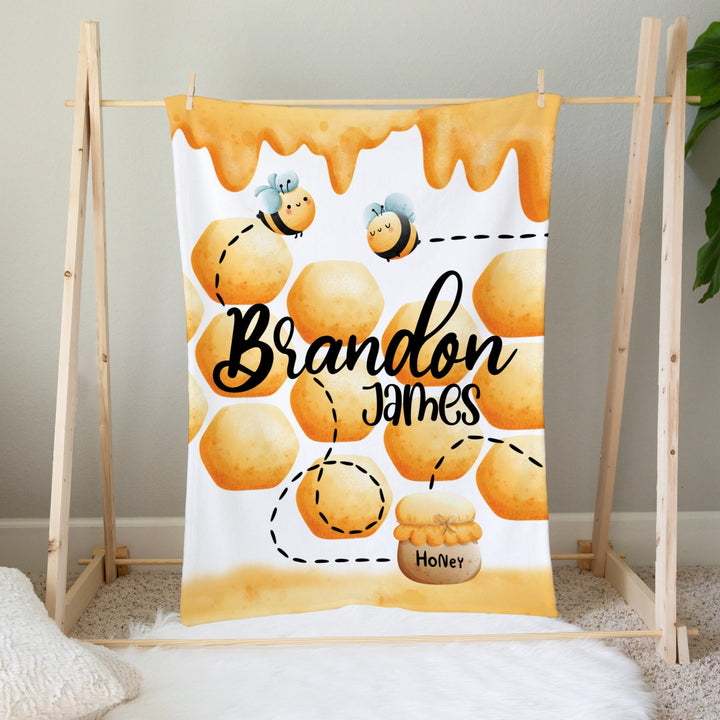 Bumble Bee Custom Name Blanket Easy Basic Creations