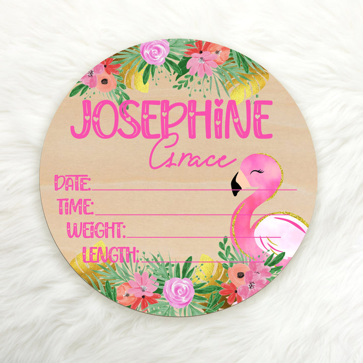 Flamingo Birth Stat Sign Easy Basic Creations