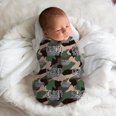 Personalized Green Camo Swaddle Blanket Easy Basic Creations