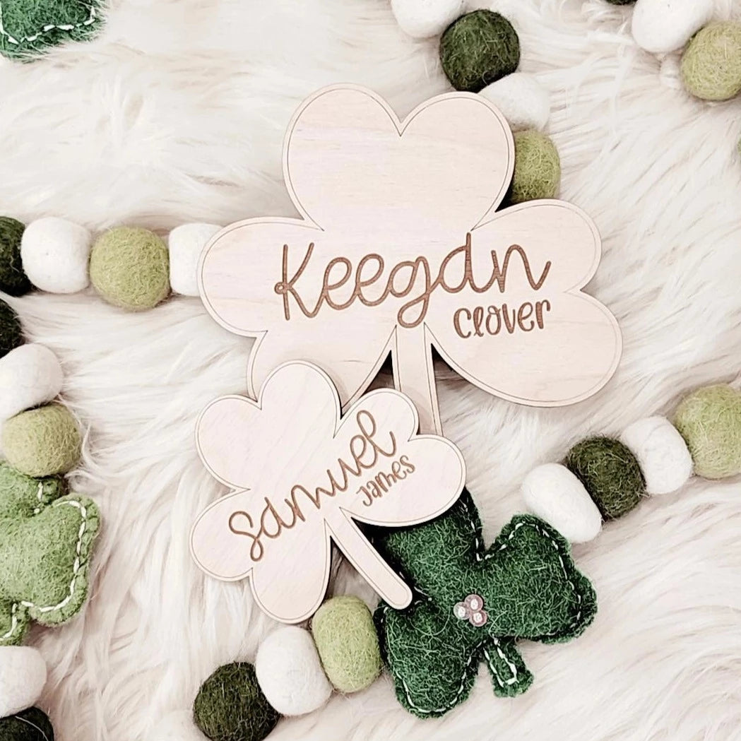 Shamrock Custom Name Announcement Sign Easy Basic Creations