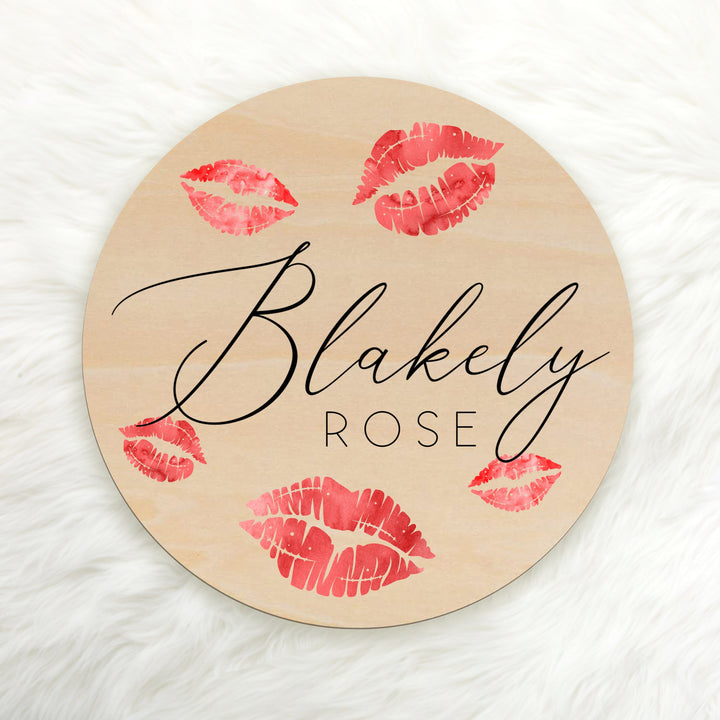 Kisses Custom Name Wood Round Easy Basic Creations