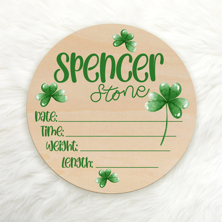 Lucky Shamrock Birth Stat Sign Easy Basic Creations