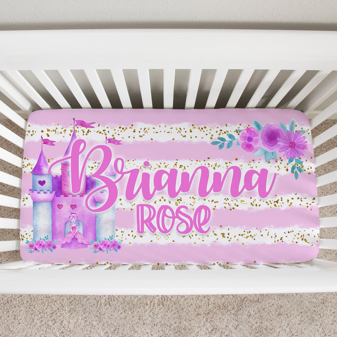 Princess Custom Name Crib Sheet Easy Basic Creations