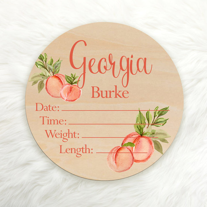 Peach Birth Stat Sign Easy Basic Creations