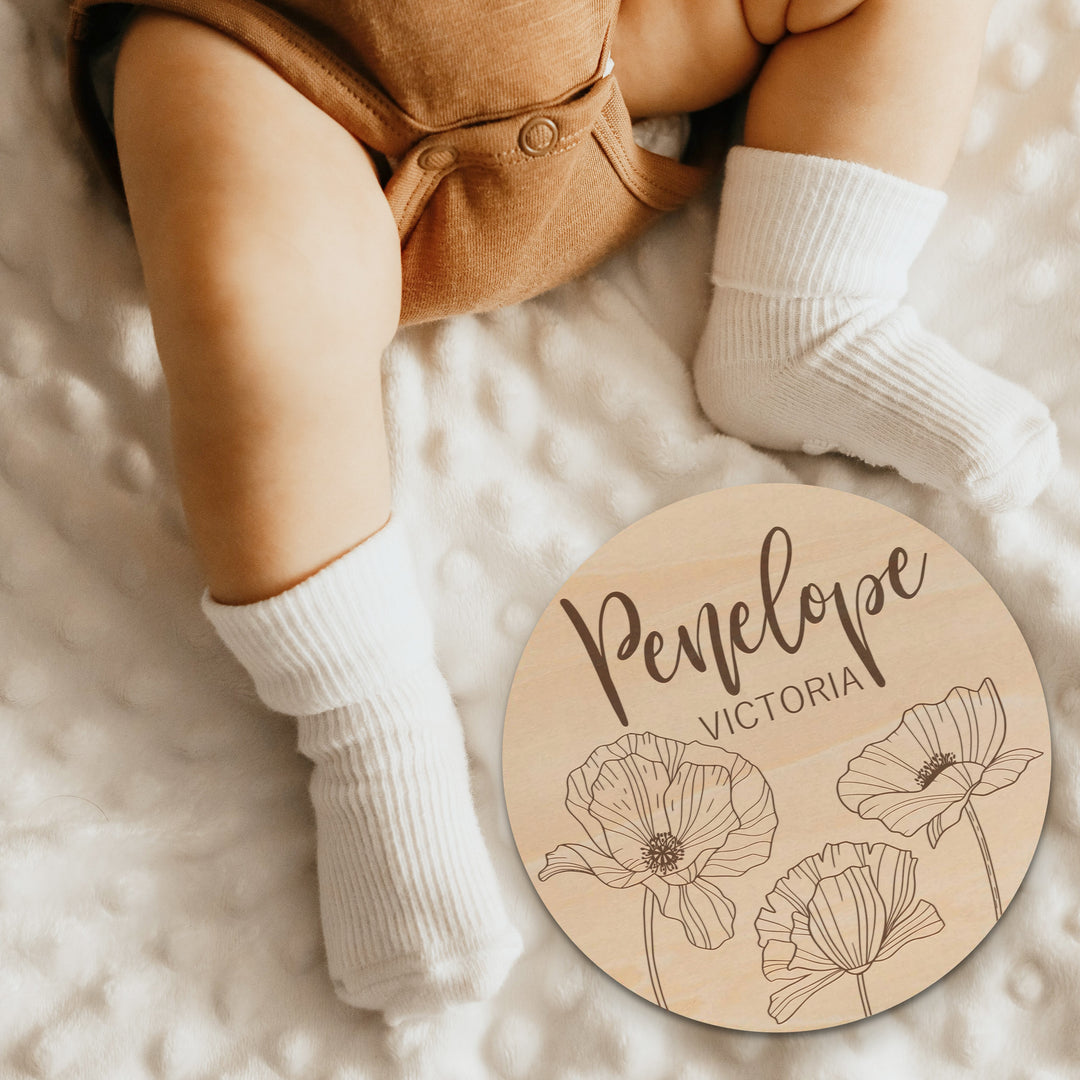 Personalized Poppy Wood Round - Easy Basic Creations