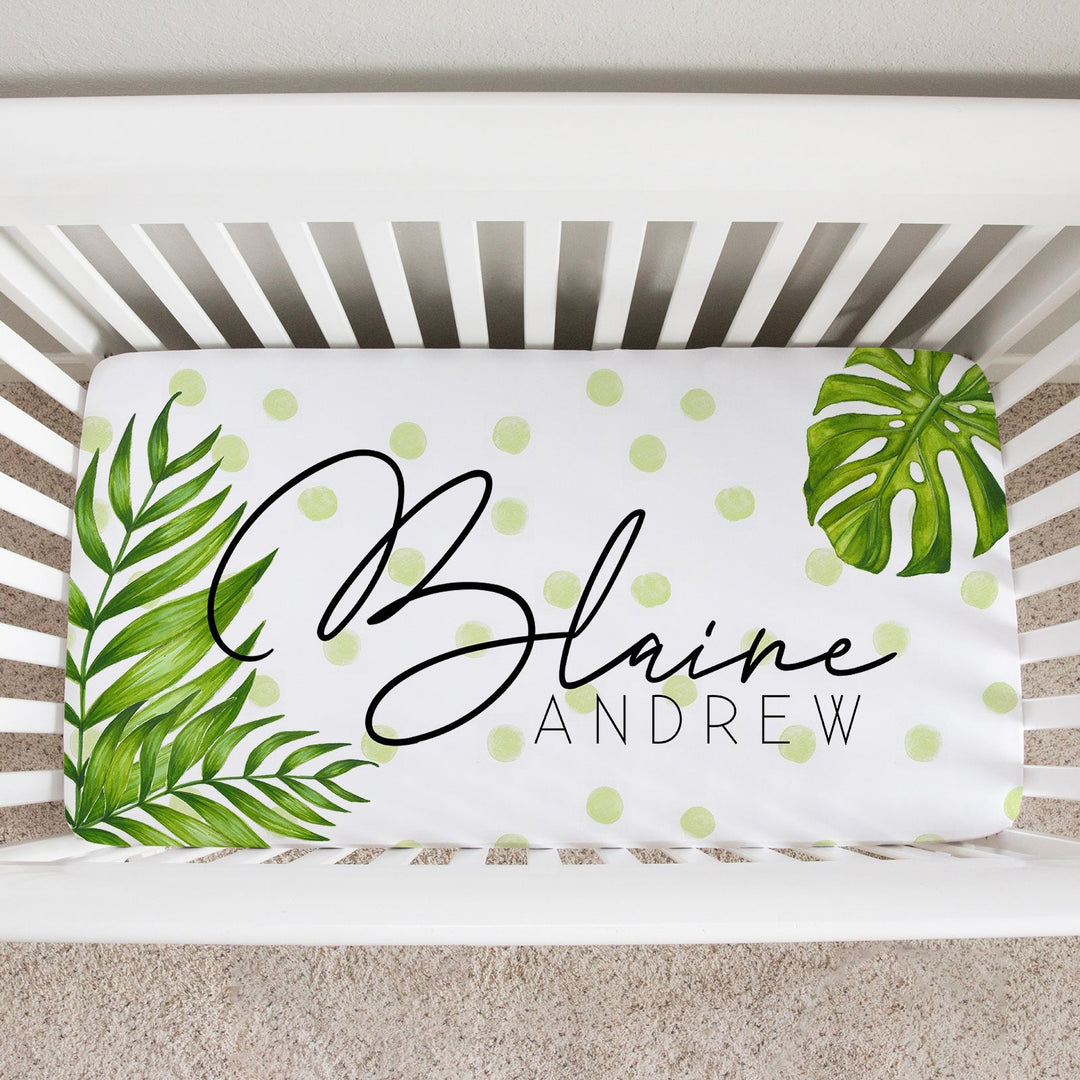 Tropical Palm Leaves Crib Sheets Easy Basic Creations