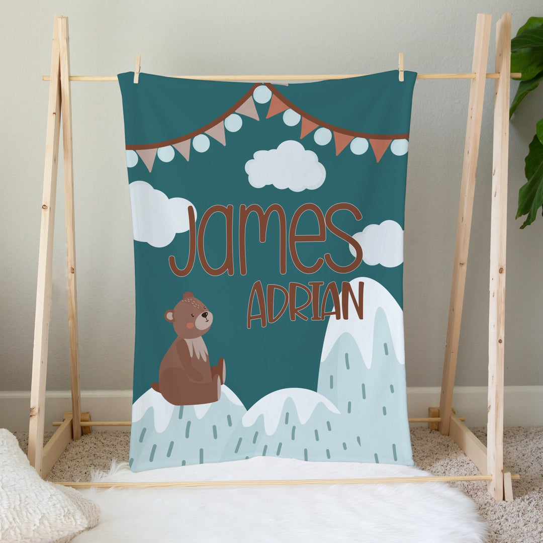 Woodland Bear Custom Name Blanket Easy Basic Creations