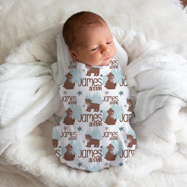 Woodland Bear Swaddle Blanket Easy Basic Creations