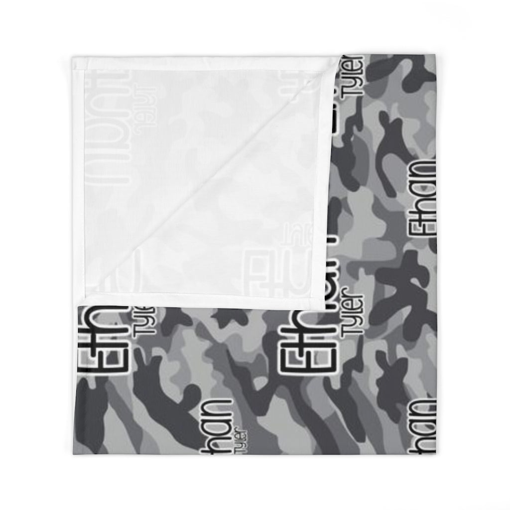 Personalized Gray Camo Swaddle Blanket Easy Basic Creations