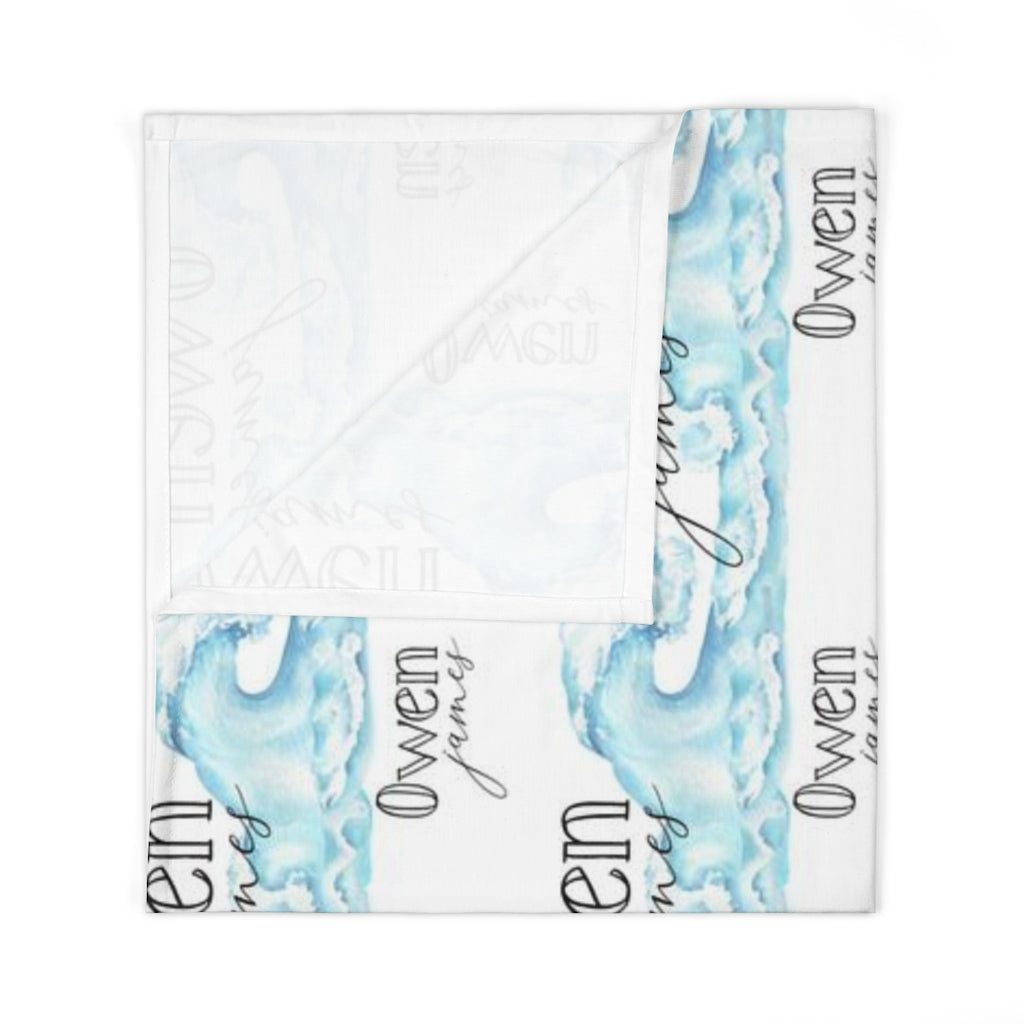 Personalized Ocean Waves Swaddle Blanket - Easy Basic Creations