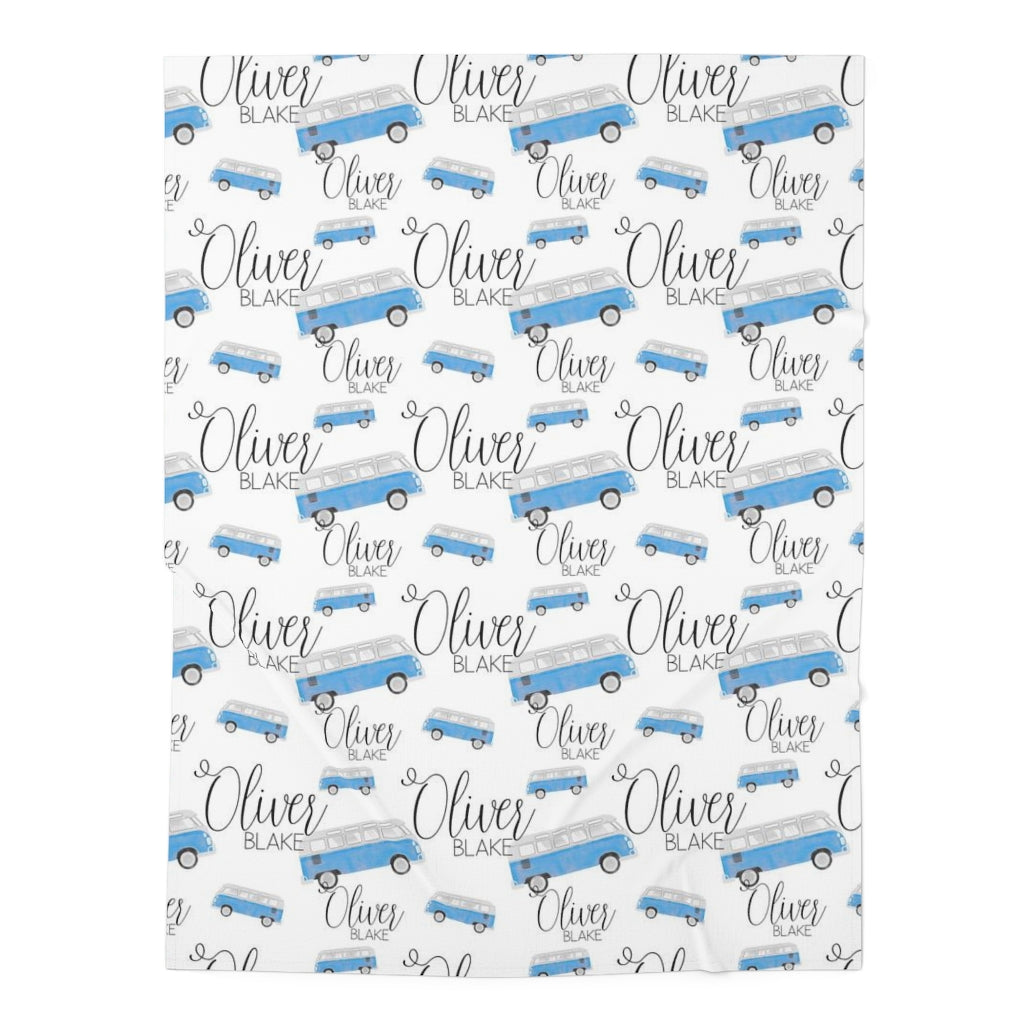 Personalized Hippie Van Swaddle Blanket Printify