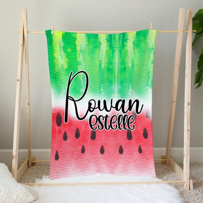 Watermelon Custom Name Blanket - Easy Basic Creations