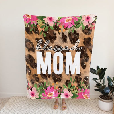 Blessed MOM Leopard Blanket - Easy Basic Creations