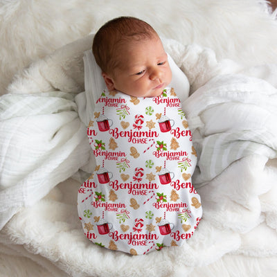 Personalized Christmas Cheer Swaddle Blanket - Easy Basic Creations