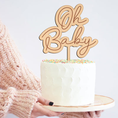 Oh Baby Engraved Cake Topper - Easy Basic Creations