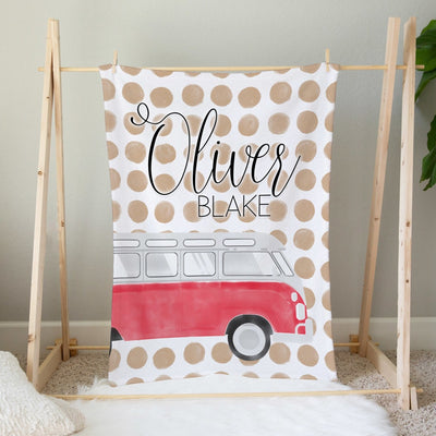 Hippie Van Custom Name Blanket - Easy Basic Creations