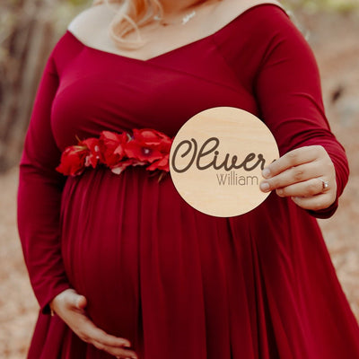 Essential Baby Name Announcement Wood Round - Easy Basic Creations