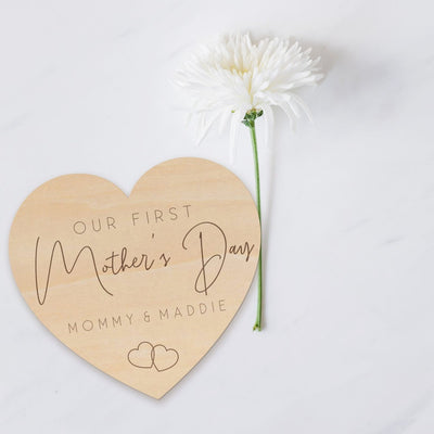 Our First Mother's Day Heart Wood Sign Easy Basic Creations Shop