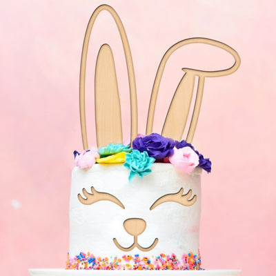 Bunny Face Wood Cake Topper - Easy Basic Creations