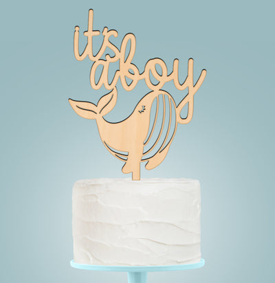 Whale It's A Boy Cake Topper - Easy Basic Creations