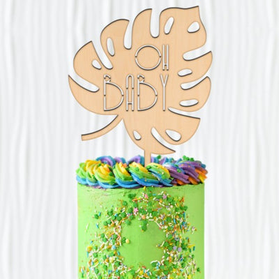 Oh Baby Monstera Palm Leaf Cake Topper - Easy Basic Creations