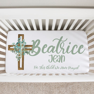 For This Child We Have Prayed Custom Name Crib Sheet - Easy Basic Creations