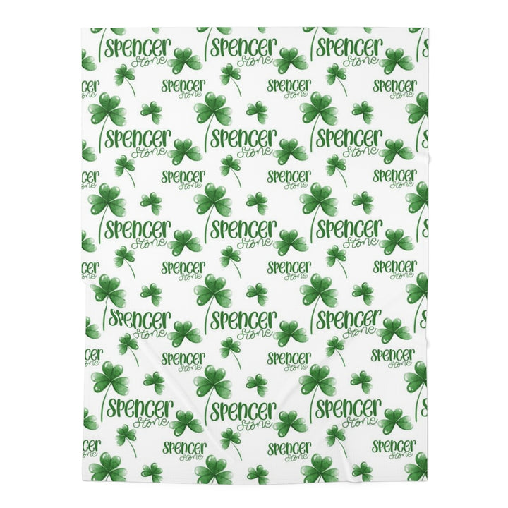 Personalized Lucky Shamrock Swaddle Blanket - Easy Basic Creations