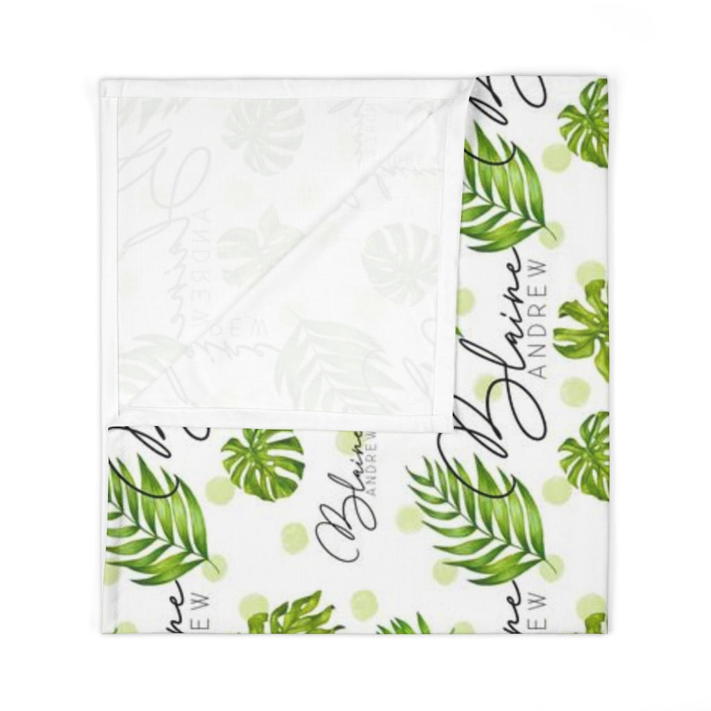 Tropical Palm Leaves Swaddle Blanket Easy Basic Creations