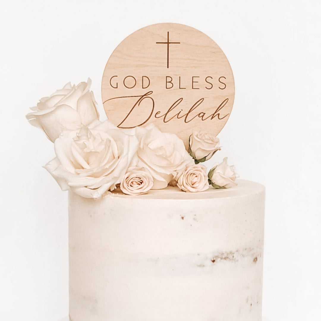 Personalized God Bless Cake Topper Easy Basic Creations Shop