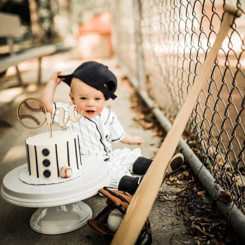 Baseball One Cake Topper - Easy Basic Creations